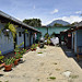 Il cortile interno del mio primo alloggio in Antigua