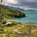 Vista sul lago General Carrera cileno